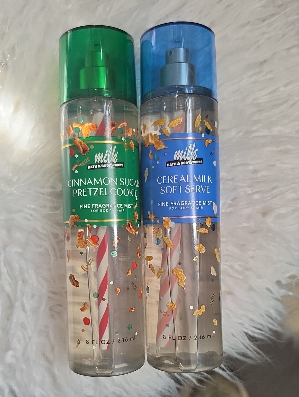New Bath & Body Works Cinnamon Sugar Pretzel Cookie And Creal Milk Soft Serve.